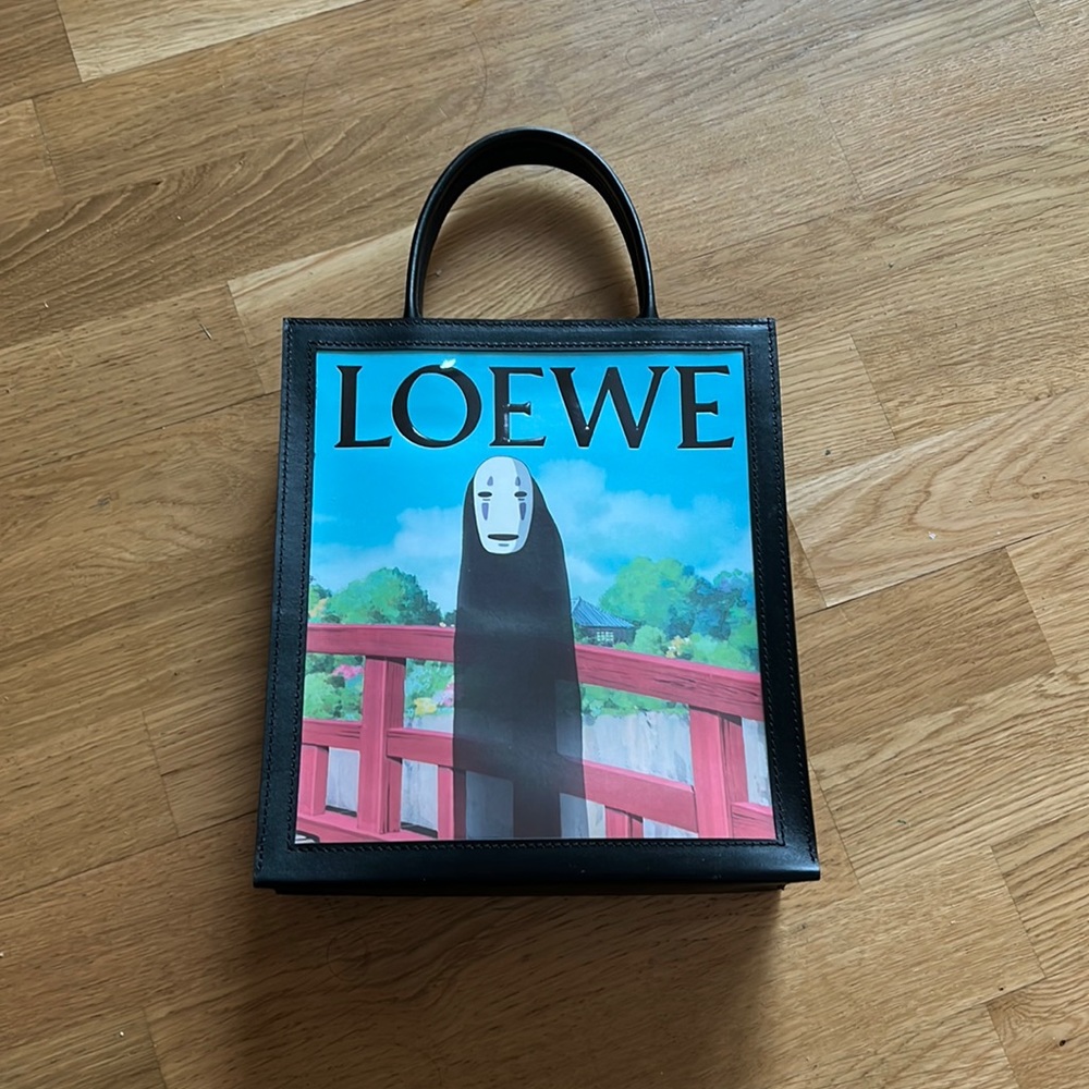 Custom handmade Loewe x Spirited Away Kaonashi tote bag